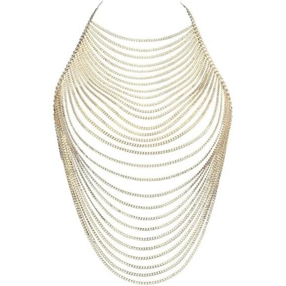 Adjustable Gold Body Chain | Handmade Sexy Jewelry | Festival & Party Accessory - Picture 4 of 4